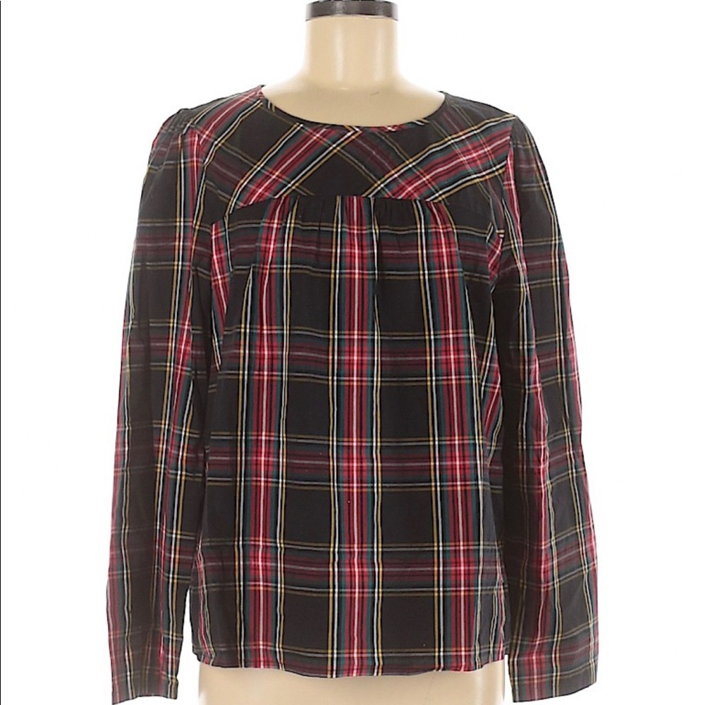 J. Crew Factory Tartan Plaid Blouse S NWT